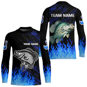 Blue fire Crappie fishing Custom performance long sleeve Crappie fishing tournament shirts for team NQS9084