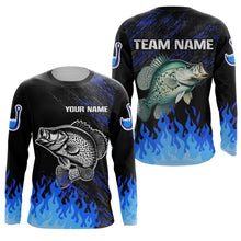 Load image into Gallery viewer, Blue fire Crappie fishing Custom performance long sleeve Crappie fishing tournament shirts for team NQS9084