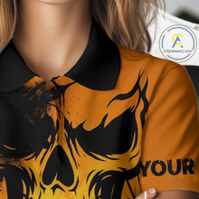 Load image into Gallery viewer, Custom Skull Golf Polo Shirts For Women Halloween Golf Outfits, personalized golf gifts NQS10619