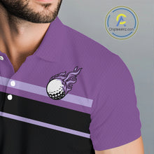 Load image into Gallery viewer, Personalized Black and Purple Men golf polo shirts, Custom Golf Shirts For Team men golfers NQS10160