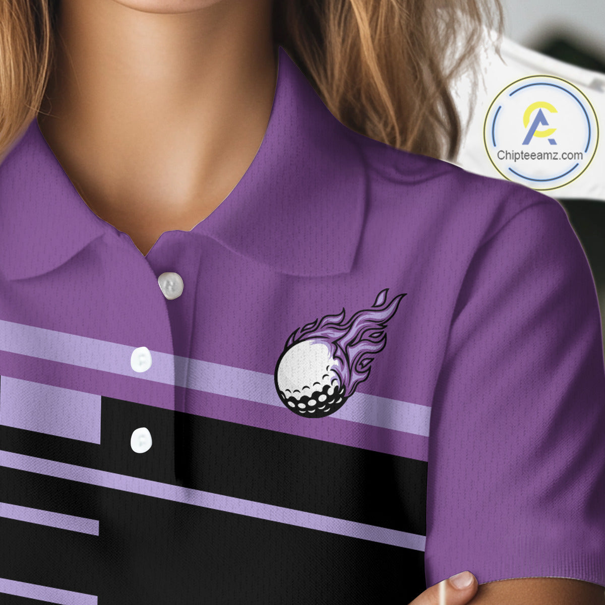 Personalized Black and Purple Women golf polo shirts, Custom Golf Shirts For Team ladies golfers NQS10160