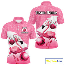 Load image into Gallery viewer, Funny Pink Flamingo Bowling Shirts for Men Custom Flamingo Team bowling jerseys, gift for bowlers NQS11715