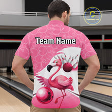 Load image into Gallery viewer, Funny Pink Flamingo Bowling Shirts for Men Custom Flamingo Team bowling jerseys, gift for bowlers NQS11715