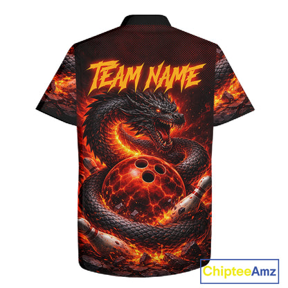 Custom Red Dragon Bowling Hawaiian Shirt, Team Bowling League jerseys NQS11588