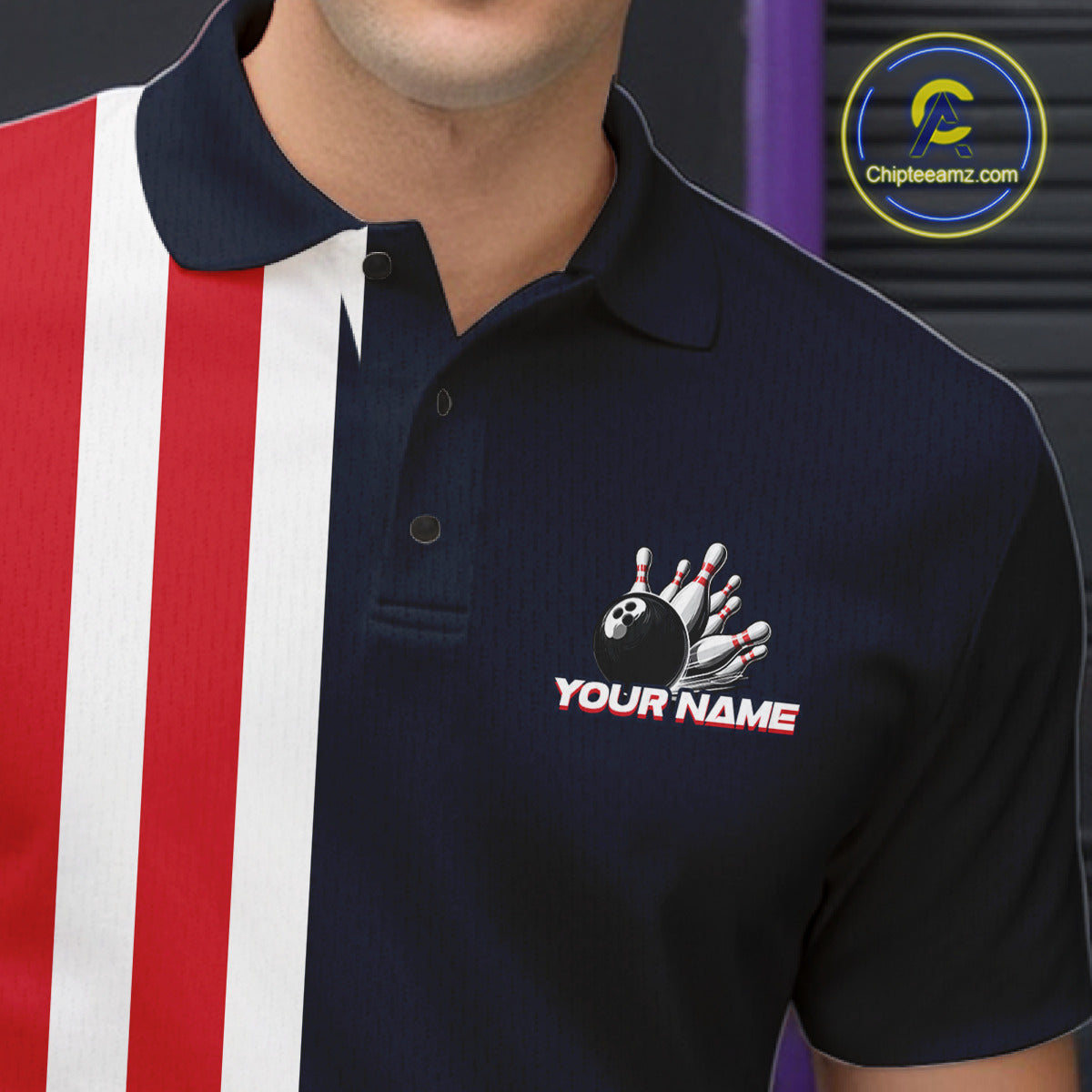 Retro Bowling Shirts For Men custom Red, White and Blue patriotic bowling outfits team jerseys NQS11446