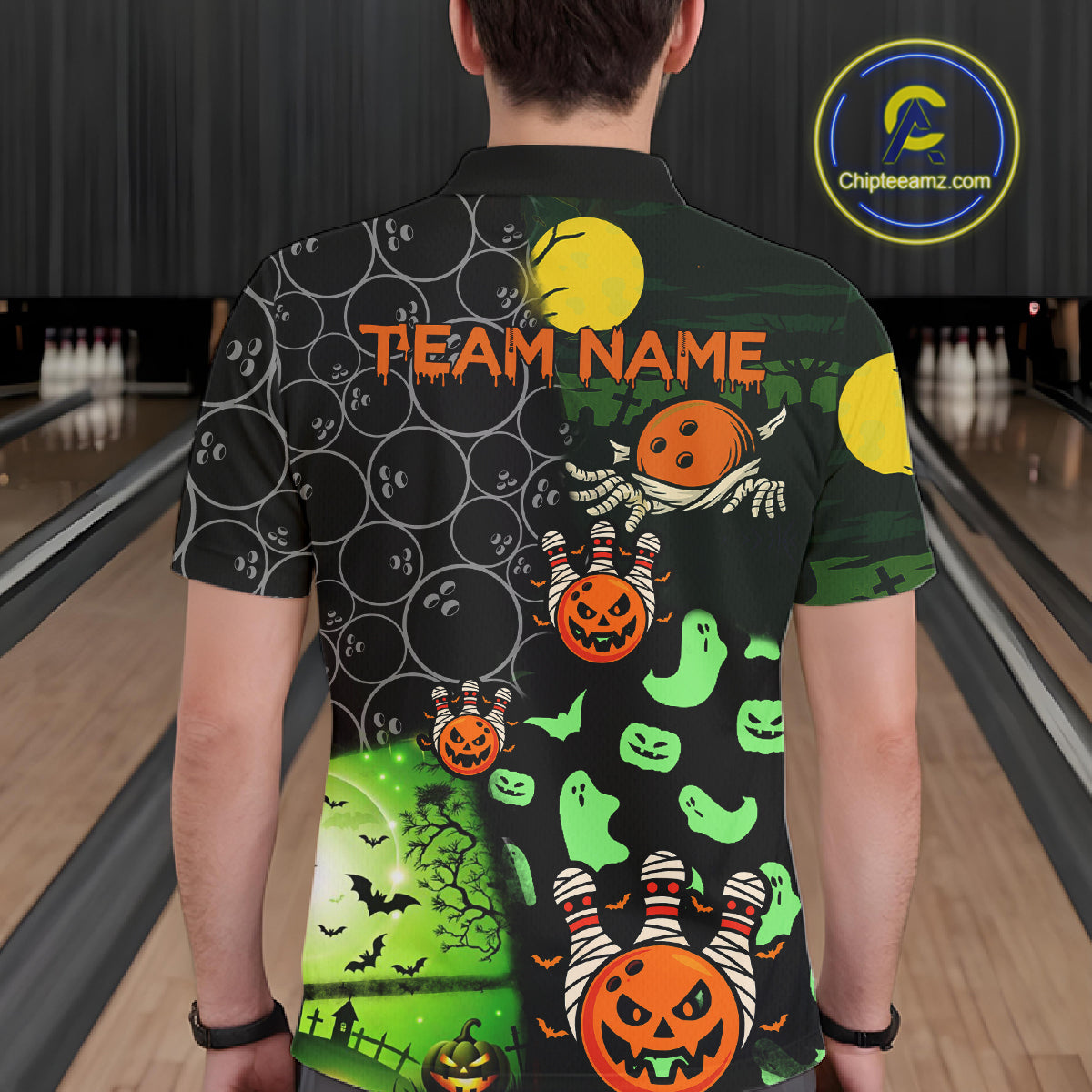 Custom Funny Halloween Team Bowling Shirts For Men, Personalized Halloween Bowling Gifts NQS10833
