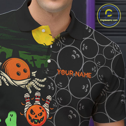Custom Funny Halloween Team Bowling Shirts For Men, Personalized Halloween Bowling Gifts NQS10833