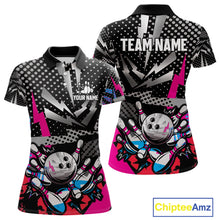Load image into Gallery viewer, Colorful Lightning pattern Bowling Polo, Quarter Zip Shirts For Women Custom Team Bowling Jerseys NQS11202