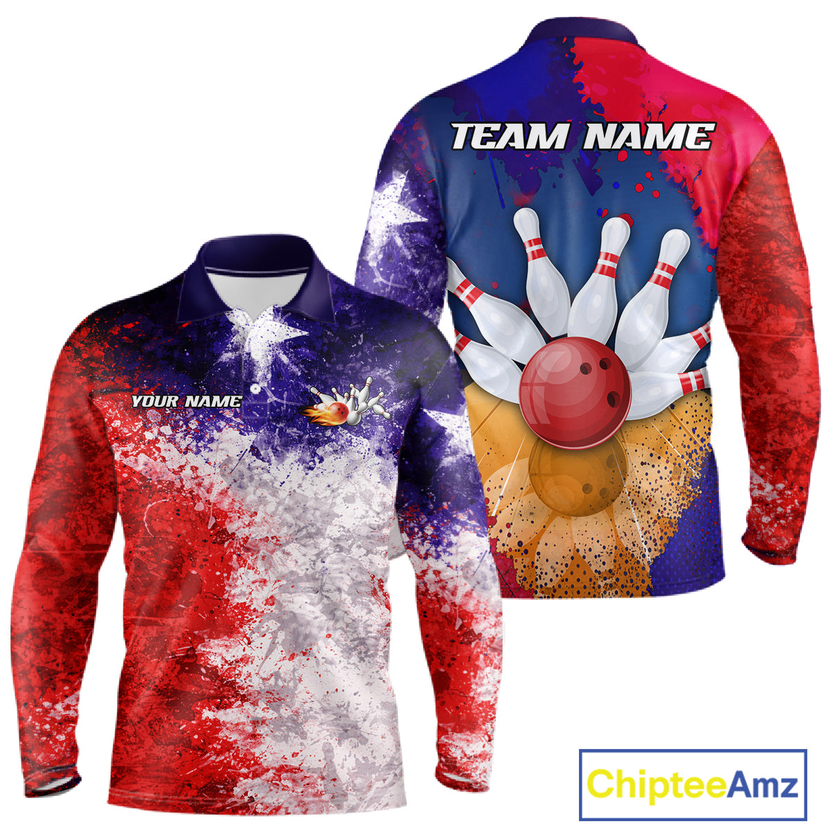 Custom Texas Flag Bowling Polo, 1/4 zip Shirts For Men, Patriotic Texas Bowling Team League Jerseys NQS11626