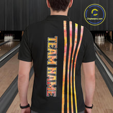 Load image into Gallery viewer, Personalized Watercolor Stripes Retro Bowling Team Shirts For Men, Black Bowling Attire For Men NQS11652