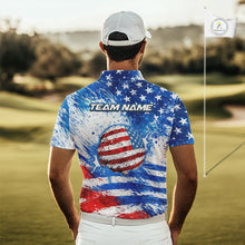 Load image into Gallery viewer, Red, White and Blue American Flag Golf Polo Shirts For Men Custom patriotic Team mens golf tops NQS11506