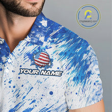 Load image into Gallery viewer, Red, White and Blue American Flag Golf Polo Shirts For Men Custom patriotic Team mens golf tops NQS11506