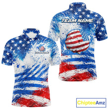 Load image into Gallery viewer, Red, White and Blue American Flag Golf Polo Shirts For Men Custom patriotic Team mens golf tops NQS11506