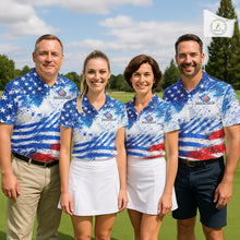 Load image into Gallery viewer, Red, White and Blue American Flag Golf Polo Shirts For Men Custom patriotic Team mens golf tops NQS11506