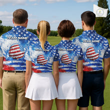 Load image into Gallery viewer, Red, White and Blue American Flag Golf Polo Shirts For Men Custom patriotic Team mens golf tops NQS11506