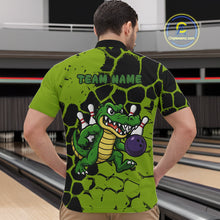 Load image into Gallery viewer, Black and Green Funny Alligator Bowling shirts for Men, Alligator Bowling Team Jersey NQS10739
