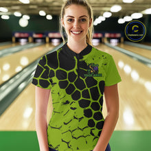 Load image into Gallery viewer, Black and Green Funny Alligator Bowling shirts for Women, Alligator Bowling Team Jersey NQS10739