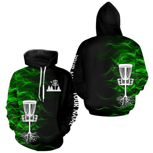 Green smoke black Disc Golf Hoodies custom team disc golf basket frisbee golf hoodie NQS8941