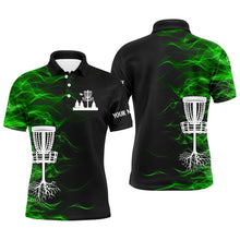 Load image into Gallery viewer, Green smoke black Mens disc golf polo shirts custom team disc golf basket best mens golf wears NQS8941