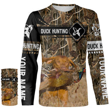 Load image into Gallery viewer, Pheasant Hunting with Vizsla dog waterfowl camo Shirts, Personalized Duck Hunting Gifts FSD3728