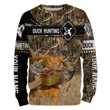 Load image into Gallery viewer, Pheasant Hunting with Vizsla dog waterfowl camo Shirts, Personalized Duck Hunting Gifts FSD3728