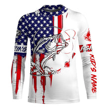 Load image into Gallery viewer, Bass fishing America Flag UV protection fishing shirt fishing jersey for fisherman A21