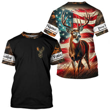 Load image into Gallery viewer, American Flag Deer Buck Hunting All over print Shirts, Personalized Deer Hunting Gift for Men, Women FSD3134