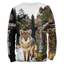 Load image into Gallery viewer, Coyote Hunting Camouflage Custom Name Shirts for Hunters, Personalized Hunting Shirts FSD92