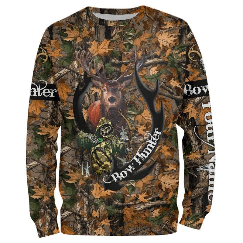 Bow Hunting Deer Grim Reaper Camouflage custom Name Shirts, Personalized gift for Bow Hunter FSD902