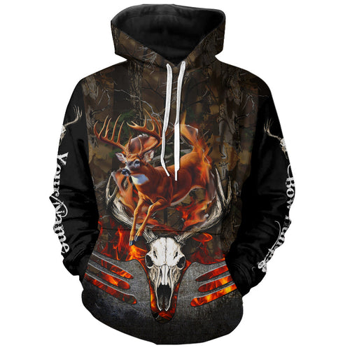 Whitetails Jumping Deer Hunting Camouflage Custom Name Shirts, Best Deer hunting gifts FSD979