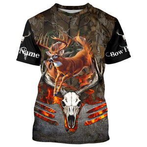 Whitetails Jumping Deer Hunting Camouflage Custom Name Shirts, Best Deer hunting gifts FSD979