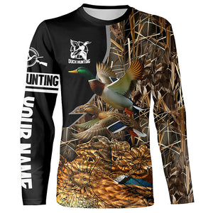 Best Duck Hunting Waterfowl Camo Custom Name Shirts for Duck Hunter, Personalized Hunting Gifts FSD692