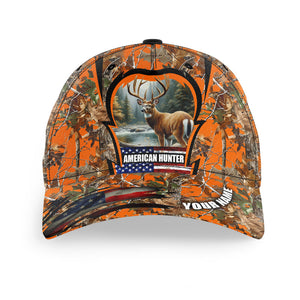 Deer Hunting Orange Camo Hats, American Hunter Deer hat Adjustable Unisex Hunting Baseball hat FSD3441