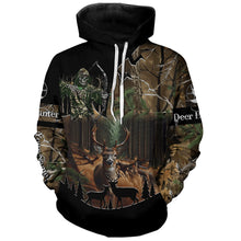 Load image into Gallery viewer, Deer Hunting Gripm Reaper Camouflage Custom Name all over print Shirts, Deer Hunting Gifts Shirt FSD760