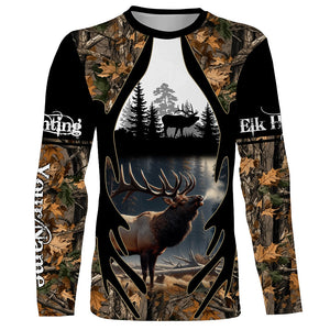 Best Elk Hunting Camouflage Custom Name Shirts for Hunters, Personalized Hunting Shirts FSD1812