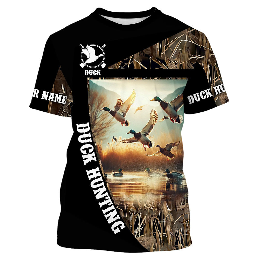 Best Duck Hunting Waterfowl Camo Custom name Shirts for Men, Kid - Duck hunting Clothes FSD666