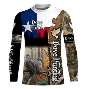 Texas Dove hunting Texas flag camo Custom Name all over print shirts, Bird hunting gifts FSD3355