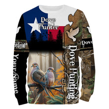 Load image into Gallery viewer, Texas Dove hunting Texas flag camo Custom Name all over print shirts, Bird hunting gifts FSD3355