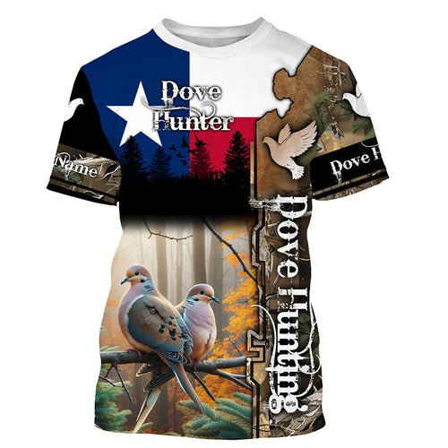 Texas Dove hunting Texas flag camo Custom Name all over print shirts, Bird hunting gifts FSD3355