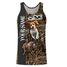 Load image into Gallery viewer, Beagle Dog Chasing the Rabbit Camo Custom Name Shirts, Rabbit Hunting Clothing FSD1044