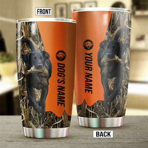 Black Labrador Retriever Birds & Deer shed Hunting Dog Custom name Stainless Steel Tumbler Cup FSD4284