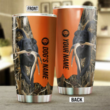 Load image into Gallery viewer, Black Labrador Retriever Birds &amp; Deer shed Hunting Dog Custom name Stainless Steel Tumbler Cup FSD4284