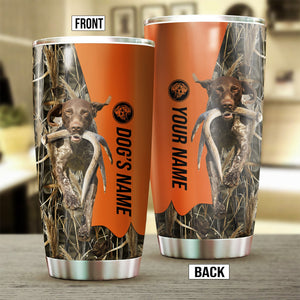 German Shorthaired Pointer Birds & Deer shed Hunting Dog Custom name Stainless Steel Tumbler Cup FSD4285