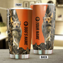 Load image into Gallery viewer, Yellow Labrador Retriever Birds &amp; Deer shed Hunting Dog Custom name Stainless Steel Tumbler Cup FSD4287