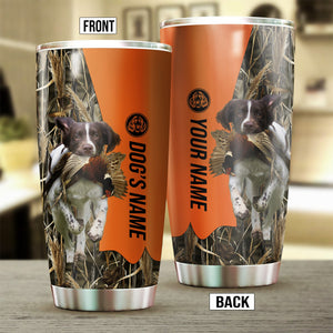 English Springer Spaniel Birds & Deer shed Hunting Dog Custom name Stainless Steel Tumbler Cup FSD4289