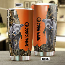 Load image into Gallery viewer, Silver Labrador Retriever Birds &amp; Deer shed Hunting Dog Custom name Stainless Steel Tumbler Cup FSD4291