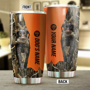 German Wirehaired Pointers Birds & Deer shed Hunting Dog Custom name Stainless Steel Tumbler Cup FSD4294