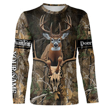 Load image into Gallery viewer, Deer Hunting Big Buck Jumping Camouflage Custom Name all over print Shirts, Deer Hunting Gifts FSD745