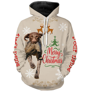 Christmas German Shorthaired Pointer Hunting Dog Custom Name Shirts, Gifts for Hunters FSD4610