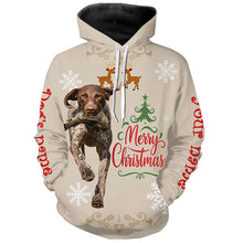 Load image into Gallery viewer, Christmas German Shorthaired Pointer Hunting Dog Custom Name Shirts, Gifts for Hunters FSD4610